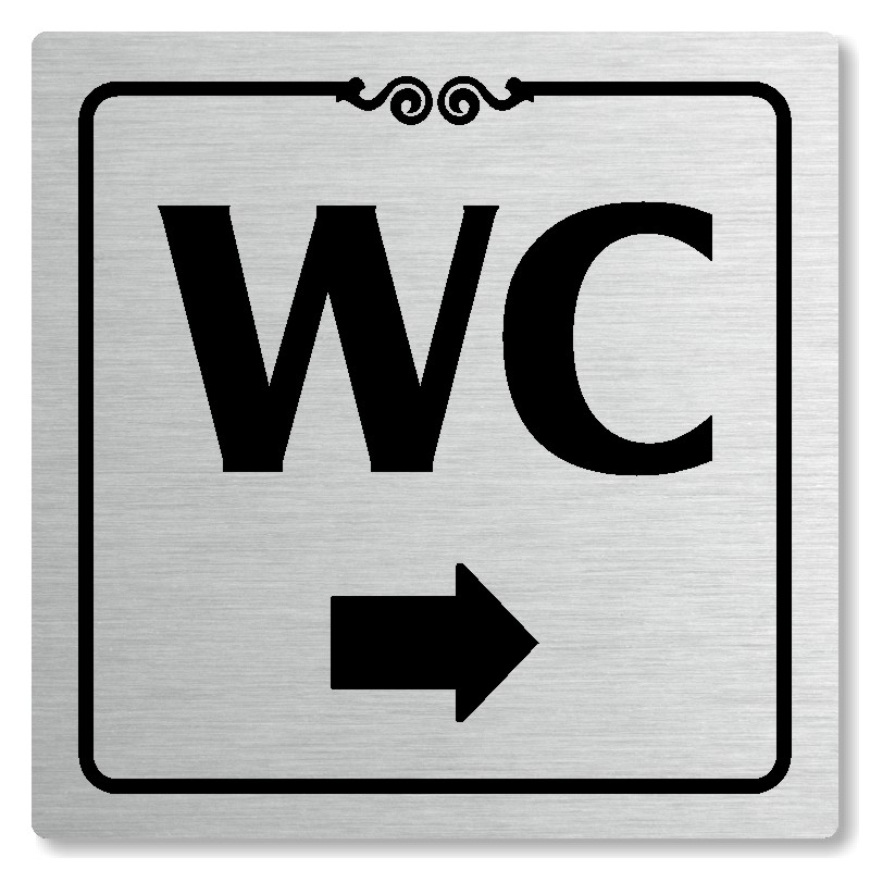 WC vpravo, 118x118mm, stříbrná, Texas